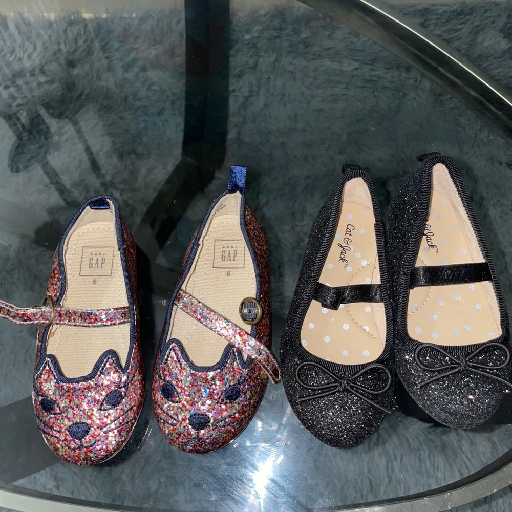 Gap and cat& jack baby girl shoes.